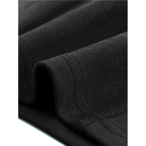 Women's Faux Suede Skirts Elastic High Waist Black - Picture 7 of 8